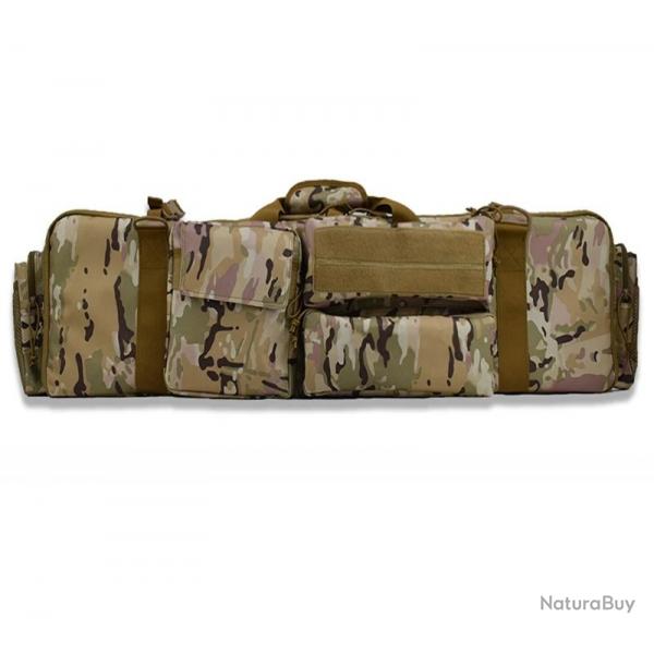 tui Double Fusil Rembourr Impermable Transport 2 Armes Chasse Tir Sac Tactique + Bretelles Camo