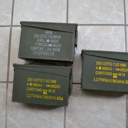 Lot de 3 caisses US