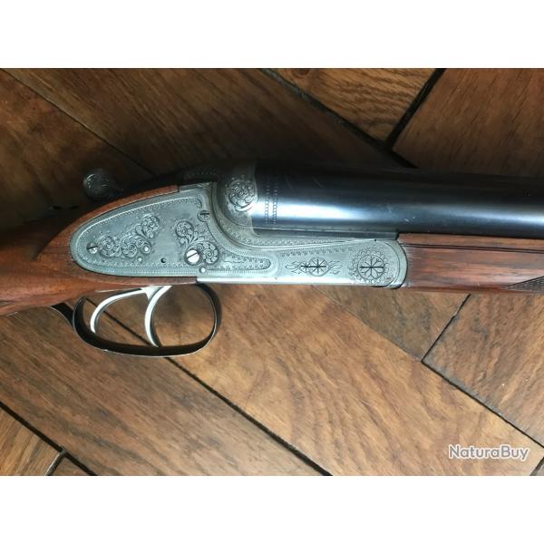 Fusil de chasse juxtapos  platine Merkel frres Suhl cal. 12/70