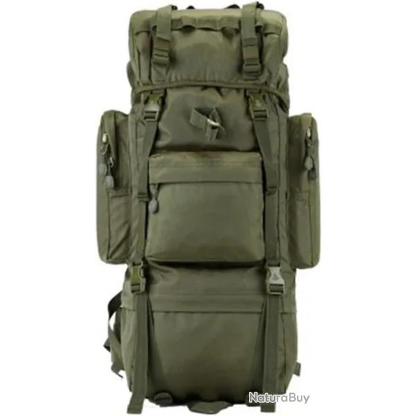 Grand Sac  Dos 70LTactique Impermable en Nylon Randonne Camping Escalade Trekking Plein Air Vert