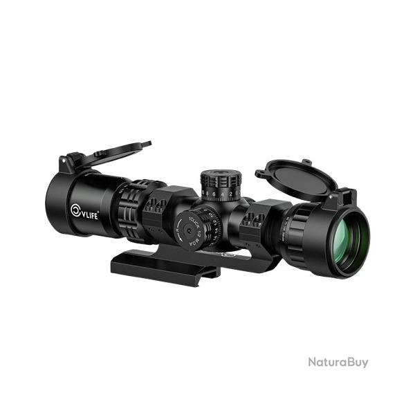 Lunette de Vise MidTen Z03 2-10x32 AO MPVO HD Rticule Illumin Rouge/Vert - Monture 30 mm Incluse
