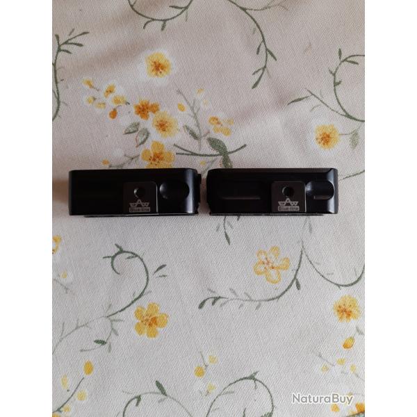 2 Blocs E A W pour montage rail ZEISS , sur PICATINNY