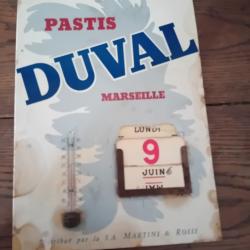 Plaque ancienne  publicitaire  journalier  pour le Pastis  Duval   trouvé  rdv de chasse