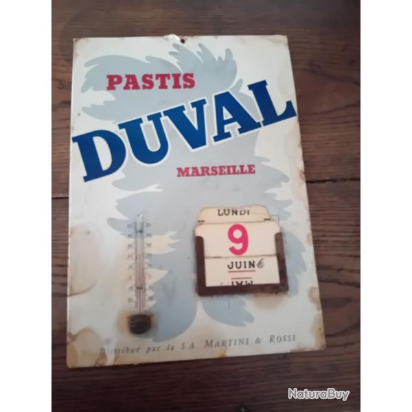 Plaque ancienne  publicitaire  journalier  pour le Pastis  Duval   trouv  rdv de chasse