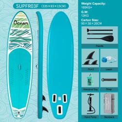 PLANCHE DE PADDLE GONGLAFBLE LONGBOARD 11.6'' AVEC ACCESSOIRES MOTIF OCEAN BLEUE