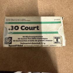 1 boîte de 50 cartouches RWS calibre 30 Court