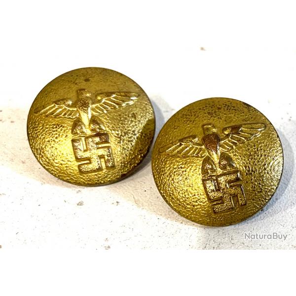 Ancienne paire bouton manchette d'uniforme Militaire Allemand des chemises brunes SA ww2 RZM prsent