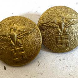 Ancienne paire bouton manchette d'uniforme Militaire Allemand des chemises brunes SA ww2 avec RZM
