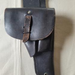 Holster en cuir noir pour arme de poing