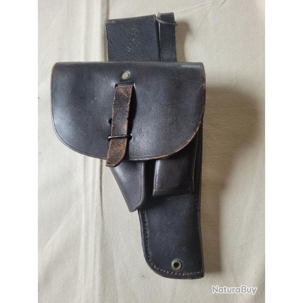 Holster en cuir noir pour arme de poing