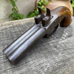 pistolet de voyage à percussion double canon 1850 second empire