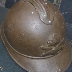 Casque Adrian artillerie moutarde jugulaire officier WW1 14 18