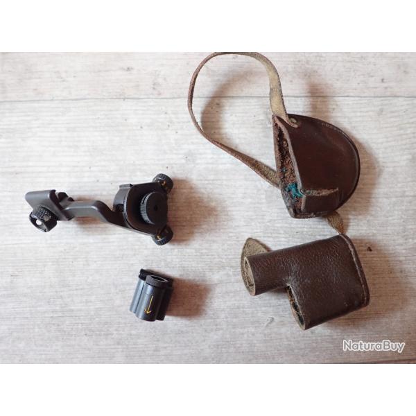 BEAU DIOPTRE + TUNNEL + 2 CUIRS pour fusil K31 Rubin Schmidt Suisse