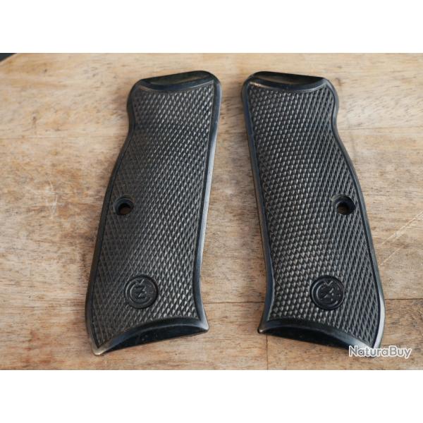 Paire de plaquettes pistolet CZ 75 anciennes