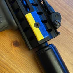 Clip Couvre rail M-lok - Drapeau Ukraine Bleu Blanc