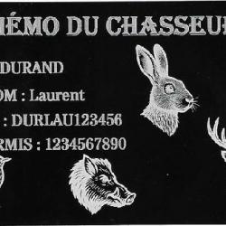 Promo ! Mémo Chasseur en aluminium gravé au laser (Recto)