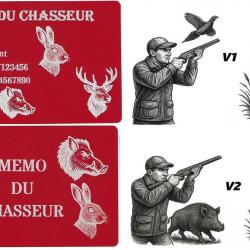 Promo ! Mémo Chasseur rouge en aluminium gravé au laser (Recto / Verso)