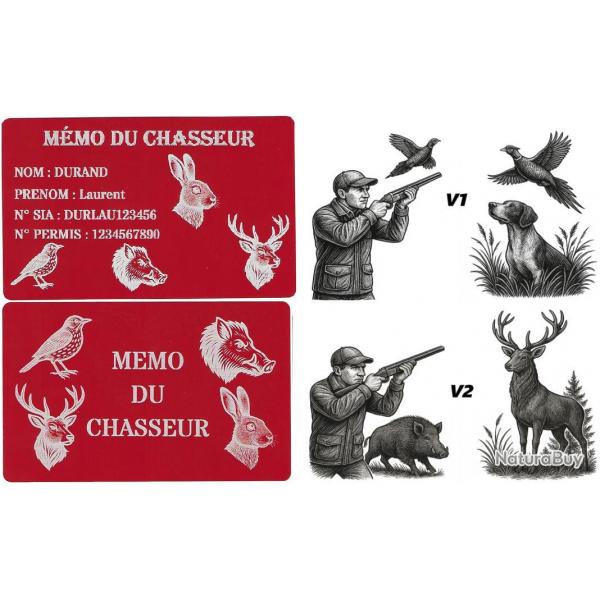 Promo ! Mmo Chasseur rouge en aluminium grav au laser (Recto / Verso)