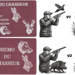 Promo ! Mémo Chasseur rose en aluminium gravé au laser (Recto / Verso)