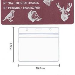 Promo ! Mémo Chasseur rose en aluminium gravé au laser (Recto) + Porte badge tour de cou