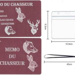 Promo !Mémo Chasseur rose + Porté clé TAG militaire en alu gravé au laser (Recto) + Porte badge tour