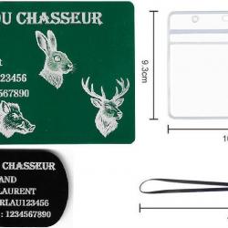 Promo !Mémo Chasseur vert + Porté clé TAG militaire en alu gravé au laser (Recto) + Porte badge tour