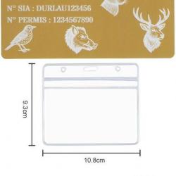 Promo ! Mémo Chasseur doré en aluminium gravé au laser (Recto) + Porte badge tour de cou