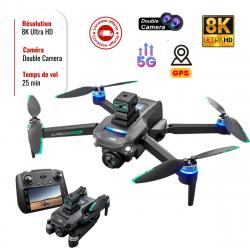 Drone S159 GPS 5G WiFi FPV - Double Caméra HD 8K, Évitement d'Obstacles 360°, Quadcoptère Pliable NO