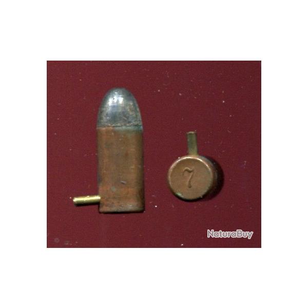 7 mm  broche - gros marquage en relief : 7 - tui cuivre - balle plomb - plusieurs disponibles
