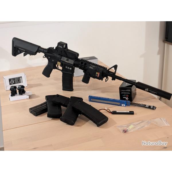 Airosft M4a1 Specna Arms Sa-e03 Edge Upgrade + Accessoires  Comme Neuf