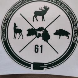 Autocollant chasse grand gibier 61