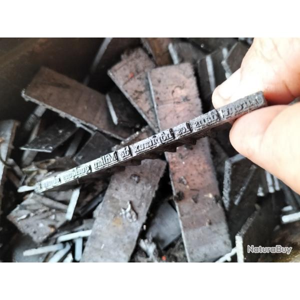 Plomb d'imprimerie ( linotype) vendu au kilo