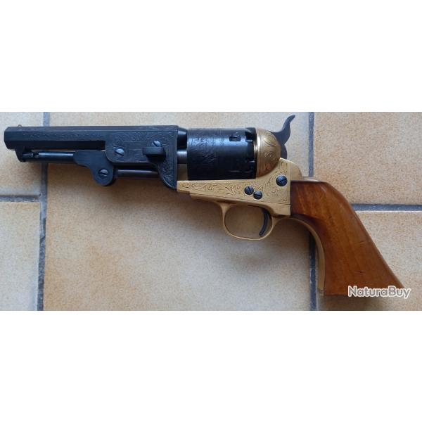 Revolver Colt 1851 Sheriff cal.36 Pietta entirement grav de 1980 en superbe tat