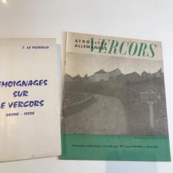 Lot livre atrocités allemande vercors et témoignages sur le vercors