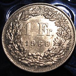 SUISSE  piece de 1 franc 1969 B TTB