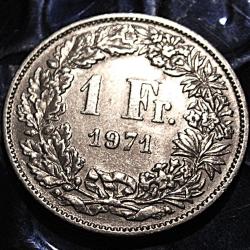 SUISSE  piece de 1 franc 1971 TTB