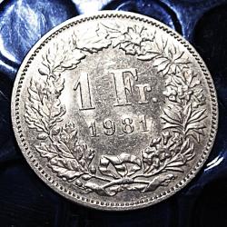 SUISSE  piece de 1 franc 1981 TTB