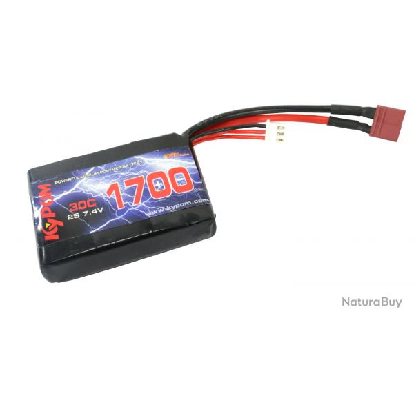 Kypom Batterie LiPo 7,4V 1700mAh 30C pour PEQ15 (Deans Large)