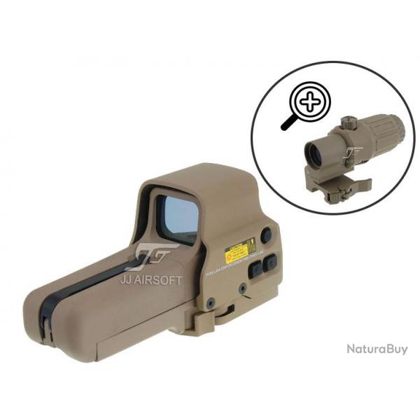 JJ Airsoft Combo G33 et Red Dot Type Eotech 558 (TAN)