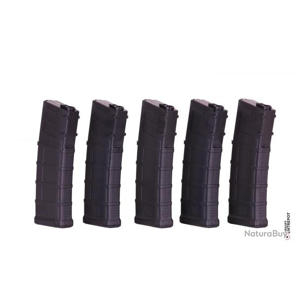 D-Day Boite de 5 Chargeurs M4 AEG Gen3 30/130 BBs (Noir)