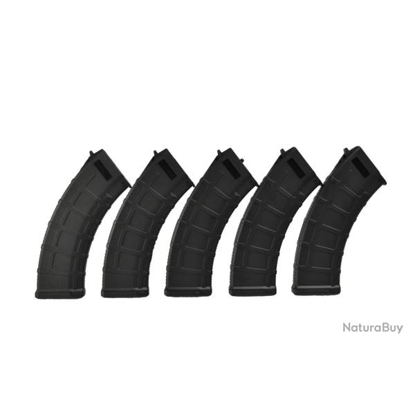 D-Day Boite de 5 Chargeurs AK AEG 7.62 30/140BBs (Noir)