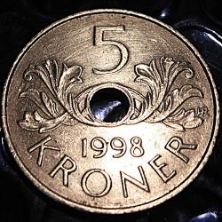 Norvege piece de 5 krone 1998  ttb