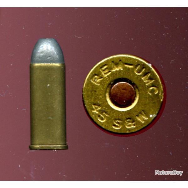 .45 S&W Schofield - fabrication US - tui laiton - petite amorce cuivre