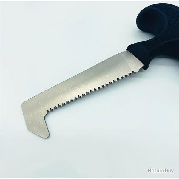 Scie  os de chasse avec 8,89 cm de lame en acier inoxydable tranchant, poigne noire ergonomique