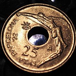 Espagne piece de 25 pesetas (commemo Barcelonne 92) ttb+
