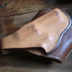 etui cuir holster de cheville  pour pistolet automatique 12 . 380 vintage