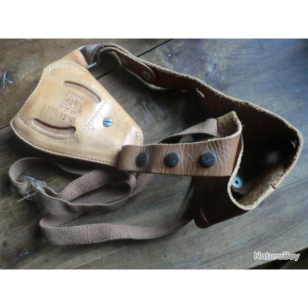 etui porte holster cuir dorsal  cuir " bianchi 9.R chief sp pat.pend  vintage "