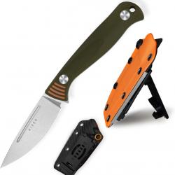 Couteau Kizer Evenki 1 Drop Point Lame Acier AEB-L Manche G10 Green Etui Kydex KI1097A1
