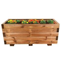 Jardinière bois géotextile 80x40xH33cm