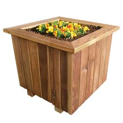 Jardinière bois géotextile 40xH33cm